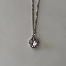 Heart Drop Silver Necklace