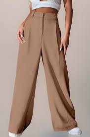 Women High Rise High Waist Trousers Flared Korean Style Formal Pants Size 32