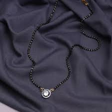 Rose Gold Plated Stone Studded Beaded Mangalsutra