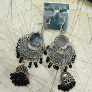 Women Silver Printed Colour Rajasthani Fancy Earrings