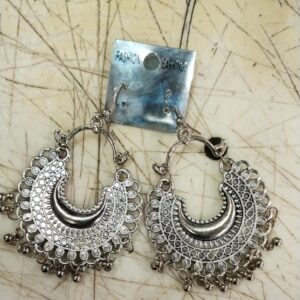 Women Silver Printed Colour Rajasthani Fancy Earrings