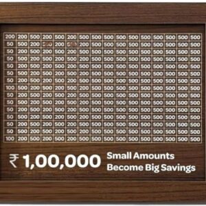 Brown Colour Handicraft Wooden Money Saving Box With Chart
