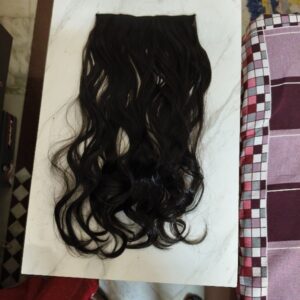 5 Clips Based 24 Inch Natural Brown Wavy Premium Synthetic Hair Extensions Women