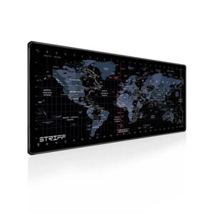 Striff World Map Extended Size 800Mm X 300Mm X 2Mm Office Home World Map Mouse Pad