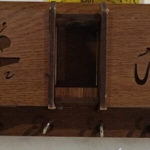 Wooden Key Holder With Islamic Calligraphy