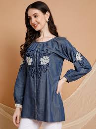 Nayam Women Kurti Colour Navy Blue Size M