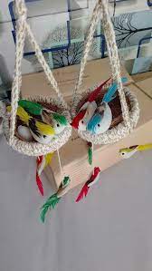 Artificial Birds Nest Hanging For Balcony Set Of 2