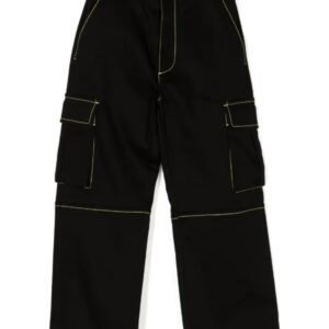 Black Kids Multi Pocket Cargo Trousers Size M