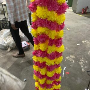 Artificial Marigold Garlands Use For Decoration Yellow Red Pack 5