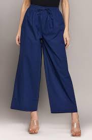 Women Navy Color Palazzo Size L
