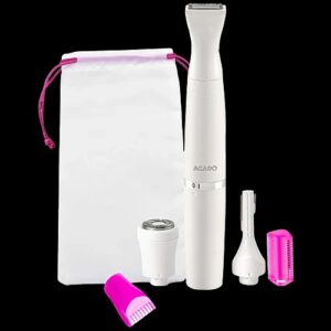 Agaro 3 In 1 Womens Trimmer Rechargeable Face Leg Eyebrow Bikini 90 Min Runtime White 1 Unit