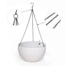 Round Plastic Hanging Pot Home White 2 N