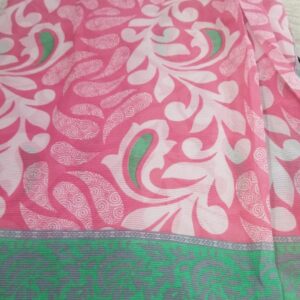 Pink Color Printed Women Cotton Saree