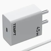 Tempt Bolt 45W Pd Plus Pps Charger White Colour