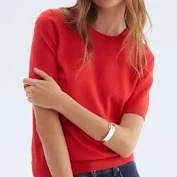 Hm Women Top Red Color Size M