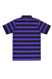 Men Purple Colour And Black Lining T Shirt Size Xl