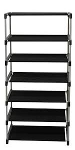 6 Layer Plastic Shoe Rack Black Colour
