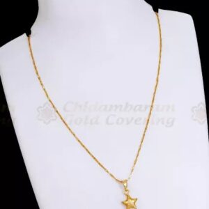 Girl Golden Star And White Stone Neck Chain