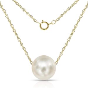 Floating Pearl Necklace Gold Chain Necklace