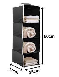 Black 4 Shelf Hanging Closet Organizer