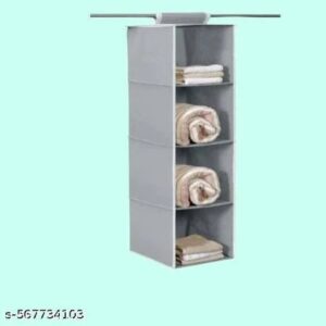 Grey 4 Shelf Hanging Closet Organizer