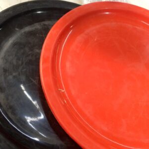 Black And Red Plastic Plates Pack Of 5