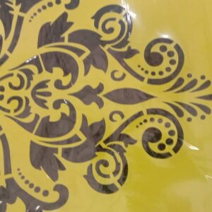 Yellow And Black Designer Wall Stencil 16X24 Inches