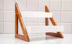 White Wooden 2 Tier Kitchen Shelf Rack
