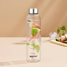 Glass Water Bottle 750Ml With Leakproof Stainless Steel Lid 1 N