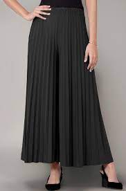 Black Color Women Pleated Palazzo Size L