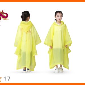 Yellow Color Raincoat Children Poncho Free Size