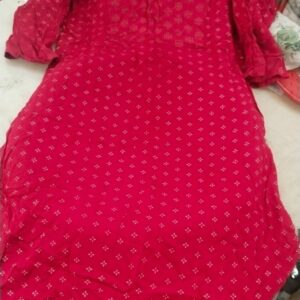 Women Red Color Kurta Size S