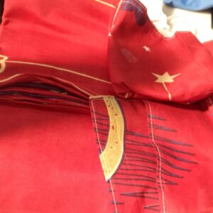 Red Printed Cotton Double Bedsheet