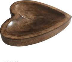 Wooden Arts Wooden Serving Tray Heart Shape
