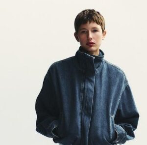 Zara Blue Trf Denim Jacket For Women Size Xs