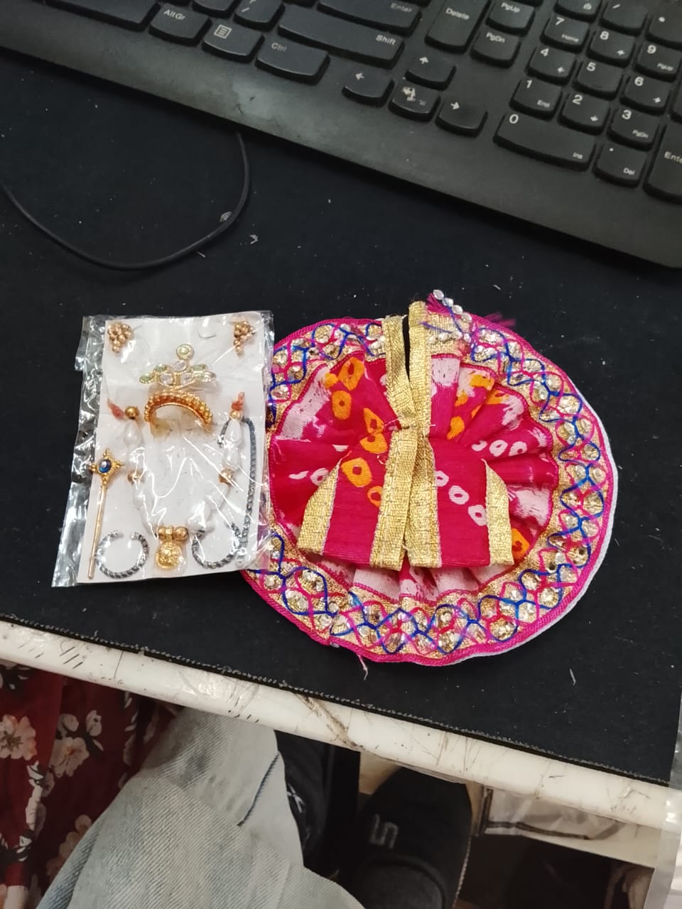 Beautiful Dress In Color With Beautiful Set Of Artificial Jewellery Laddu Gopal Dressladdu Gopal Designer Dress