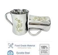 Stainless Steel Cup Flower Design 2Pcs