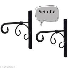 Black Metallic Wall Plant Hanger 2Pcs