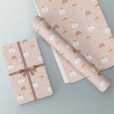 Paperpop Peach Color Gift Wrapping Paper 5 Sheets