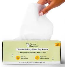 Superbottoms Disposable Easy Clean Top Sheets Diaper Liner Toxinfree Biodegradable