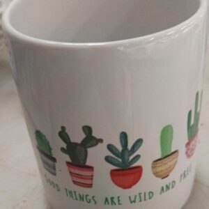 Mini Ceramic Cup White Color Plant