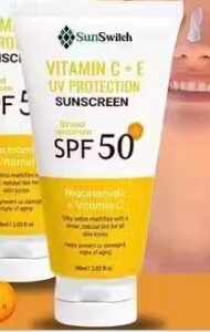 SUNSWITCH Sunscreen SPF 50 PA Vitamin CE Super Bright Sunscreen SPF 50 PA60 g