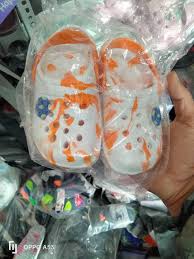 Orange And White Mix Colour Crox Size 25