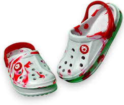 Red And White Mix Colour Crox Size 27