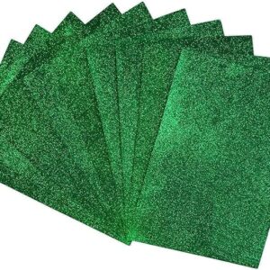 Eclet Green A4 Glitter Foam Sheet Sparkles Color, For Art Craft, Decoration, Gift Wrapping Pack Of 10 Sheets