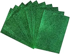 Eclet Green A4 Glitter Foam Sheet Sparkles Color, For Art Craft, Decoration Craft Project, Etc Pack Of 10 Sheets