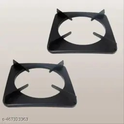 Daily Vrk Gas Support Stand Square Pan SupportLpg Stand Stove Burner Stand Holder Set Of 2 Black Color Cast Iron