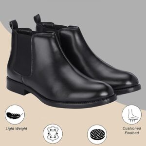 HirelS Chelsea Boots For Men Black Colour Size 6