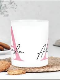 Home Home Tea Coffee Mugs Fnp White Pink Ceramic Name Impressions Mug 325Ml Fnp White Pink Mug