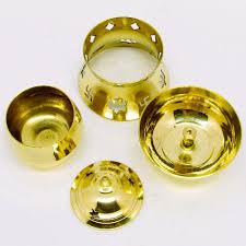 Madhumita Handicrafts Traditional Brass Karpoora VilakkuPoint Golden Colour
